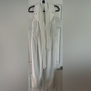 NWT White Belted Jumpsuit